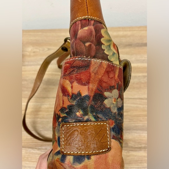 Patricia Nash Bolsena Tote English Mums Multi Brown Earthy Floral Leather Bag - Picture 11 of 12